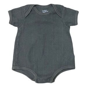 Modern Moments by Gerber Baby Bodysuit 0-3M Gray Organic Cotton Waffle Knit